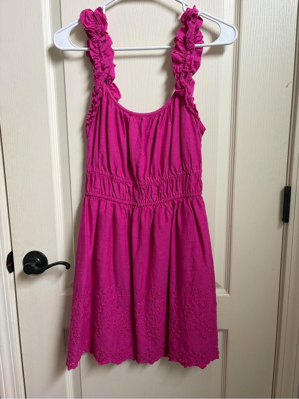 Old Navy Hot Pink Ruffle Strap Mini Dress
